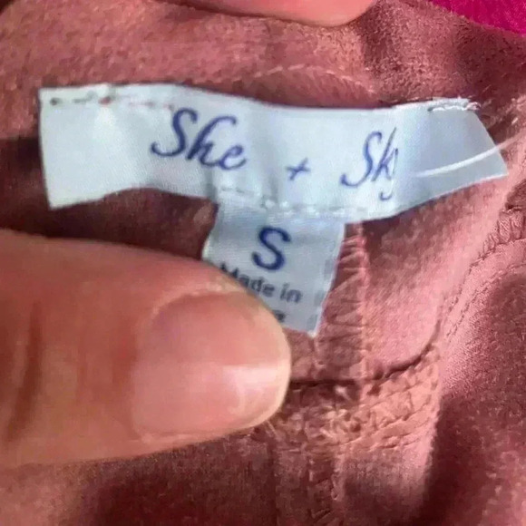 She + Sky women’s pink button down skirt sz Small cotton blend preloved - Picture 6 of 6